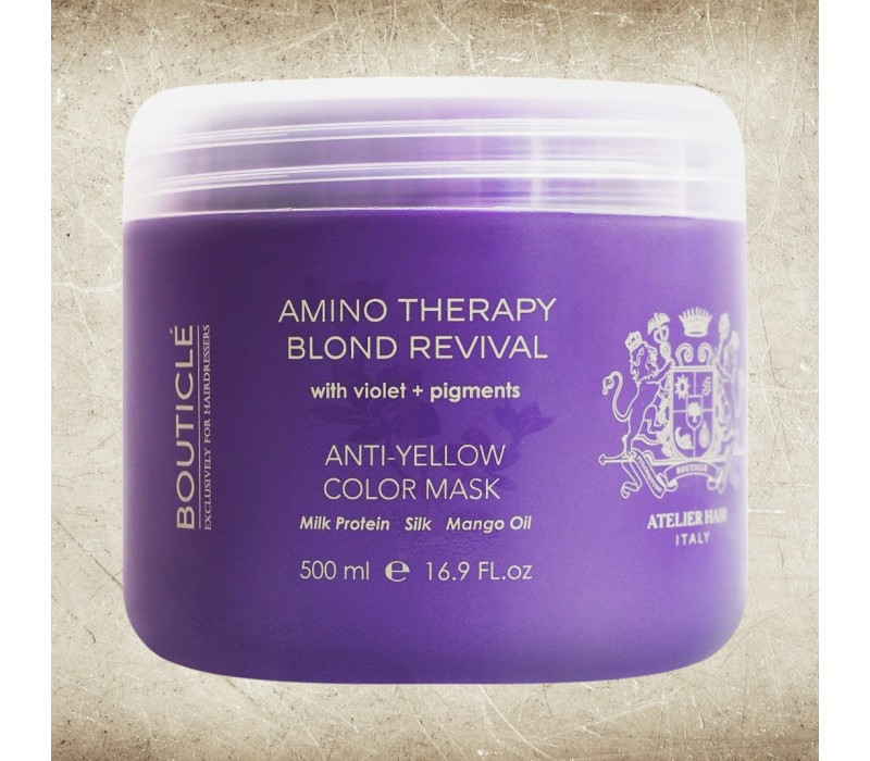 Bouticle Anti-Yellow Color Mask Восстанавливающая маска с анти-желтым эффектом для осветленных волос, 500ml