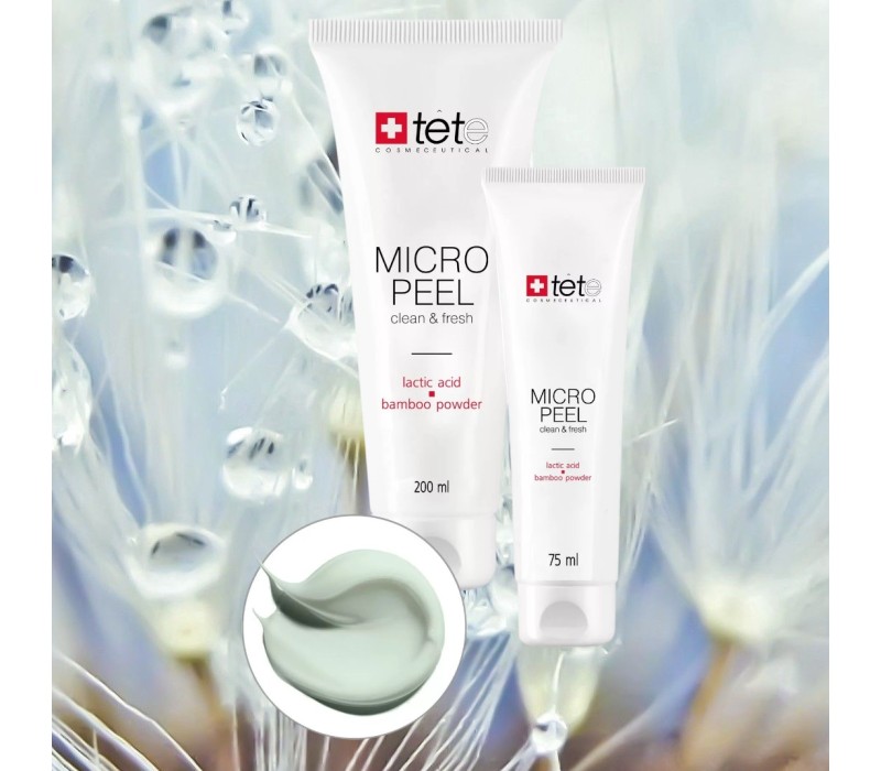 TeTe Micro Peel Мягкий эксфолиант с молочной/гликолевой кислотами и бамбуковой пудрой 