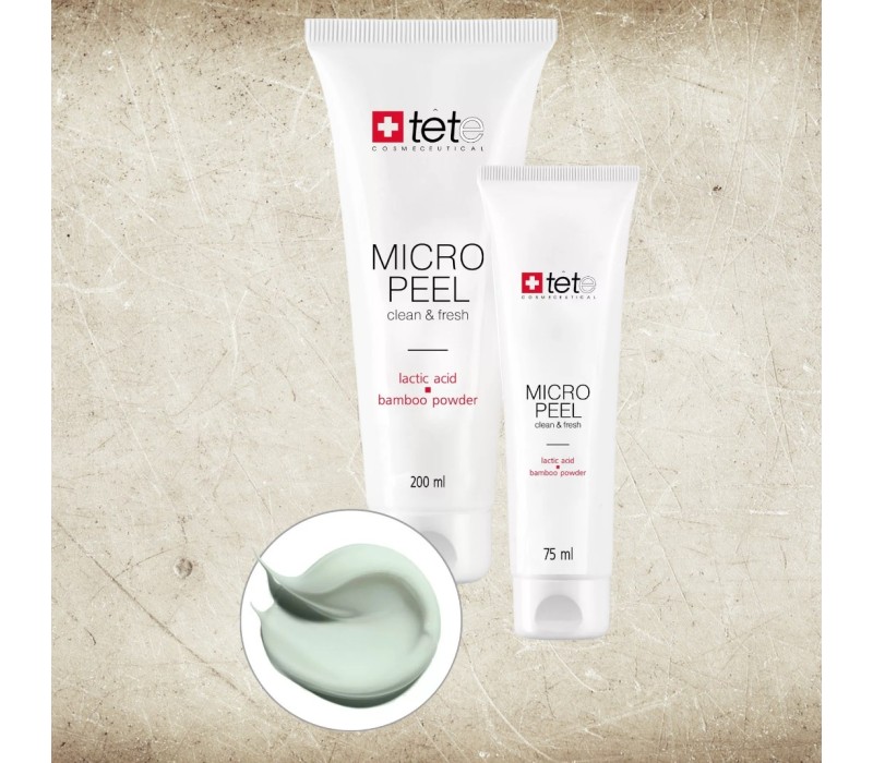 TeTe Micro Peel Мягкий эксфолиант с молочной/гликолевой кислотами и бамбуковой пудрой 