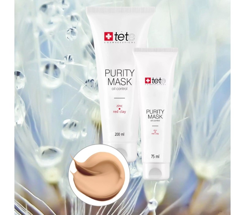 TeTe Purity Mask Oil Control Zinc and Red Clay Себорегулирующая очищающая маска с цинком и красной глиной 75 ml