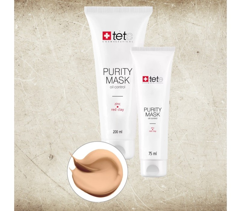 TeTe Purity Mask Oil Control Zinc and Red Clay Себорегулирующая очищающая маска с цинком и красной глиной 75 ml